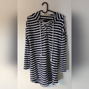 Saint Tropez West Navy and White Striped Top